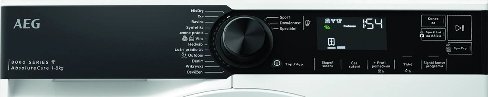 Ovládací panel sušičky AEG TR838NBCC radu 8000 AbsoluteCare