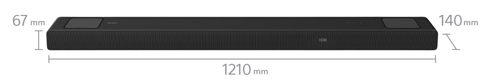 Soundbar Sony HT-A5000, rozmery