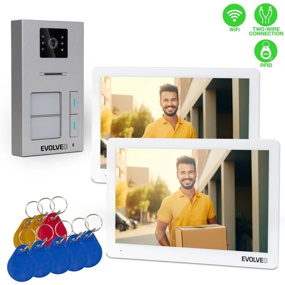 Dverný videotelefón Evolveo DoorPhone 20-2W - biely