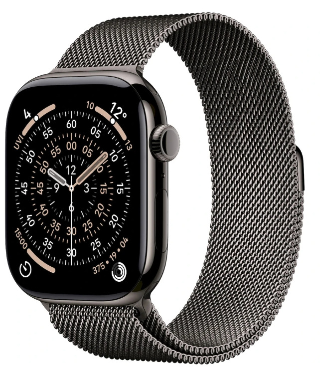 Inteligentné hodinky Apple Watch Series 11 GPS + Cellular 46mm bridlicovo sivý titán - bridlicovo sivý milánsky ťah - M/L