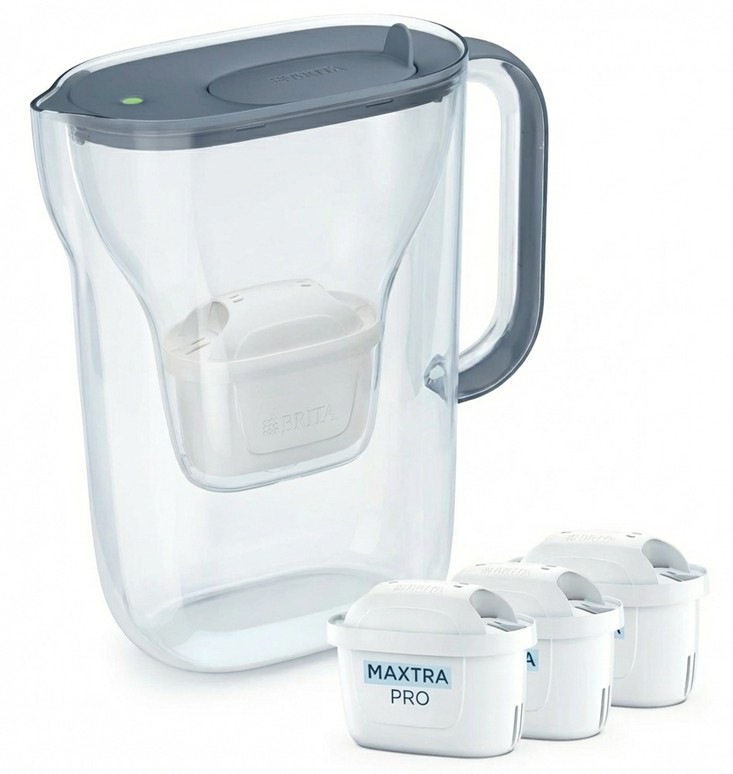 Filtrační konvice BRITA Style Essential 2,4 l + filtr Pro Pure Performance, 3 ks