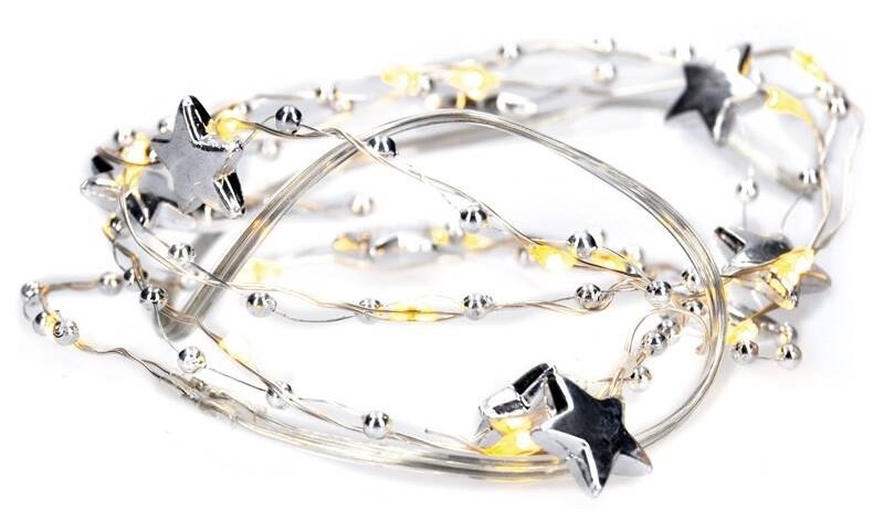 Vianočné osvetlenie Solight reťaz - s dekoráciami, 20LED, 1m, 2x AA, IP20
