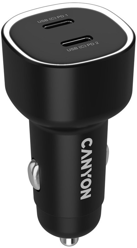 Adaptér do auta Canyon OnDrive 60 PD s výkonom 60 W a dvoma USB-C portami