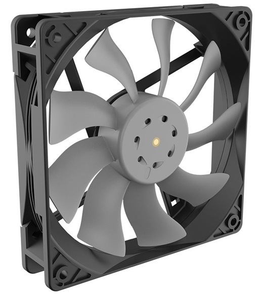 Ventilátor AKASA OTTO SF12, 120 mm, IP68, PWM sivý Detail obrázku ventilátora.