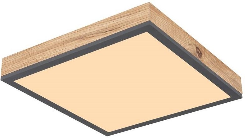 LED stropné svietidlo GLOBO Doro, štvorec, 30 cm, LED, 12W čierne/drevené