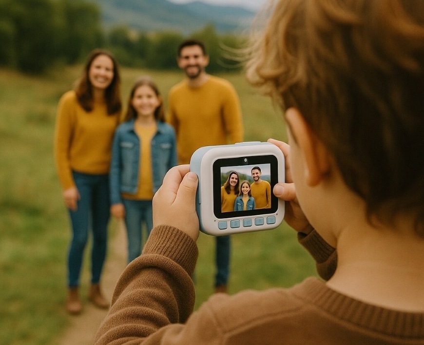 Instantný fotoaparát Carneo Funny cam modrý CARNEO Funny cam mini, modrá