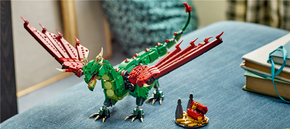 Stavebnica LEGO® Creator 3 v 1 31161 Stredoveký drak Aplikácia LEGO Builder uľahčuje stavanie deťom od deviatich rokov a sprevádza ich jednotlivými krokmi pomocou 3D návodu.