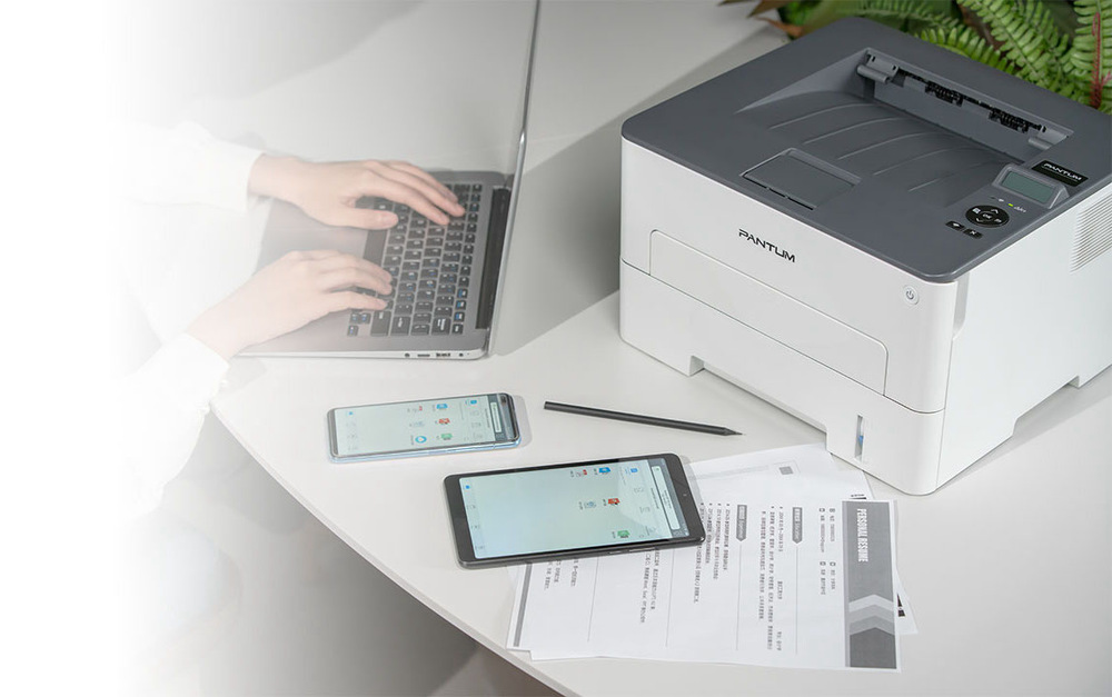 Tlačiareň laserová Pantum P3010DW biela Bezdrôtová tlač dokumentov z mobilného telefónu a notebooku na tlačiarni Pantum P3010DW