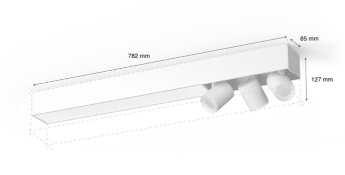 Bodové svietidlo Philips Hue Centris White and Color Ambiance 3 Spot biele