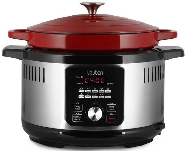 Multifunkčný hrniec Lauben OvenSafe® Multicooker 6000RS strieborný/červený