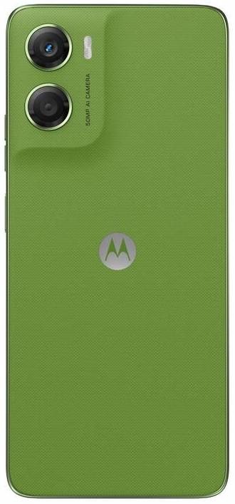 Mobilný telefón Motorola Moto G06 8 GB / 256 GB zelený Zadná strana telefónu Motorola Moto G06 v zelenej farbe s duálnym 50Mpx fotoaparátom.