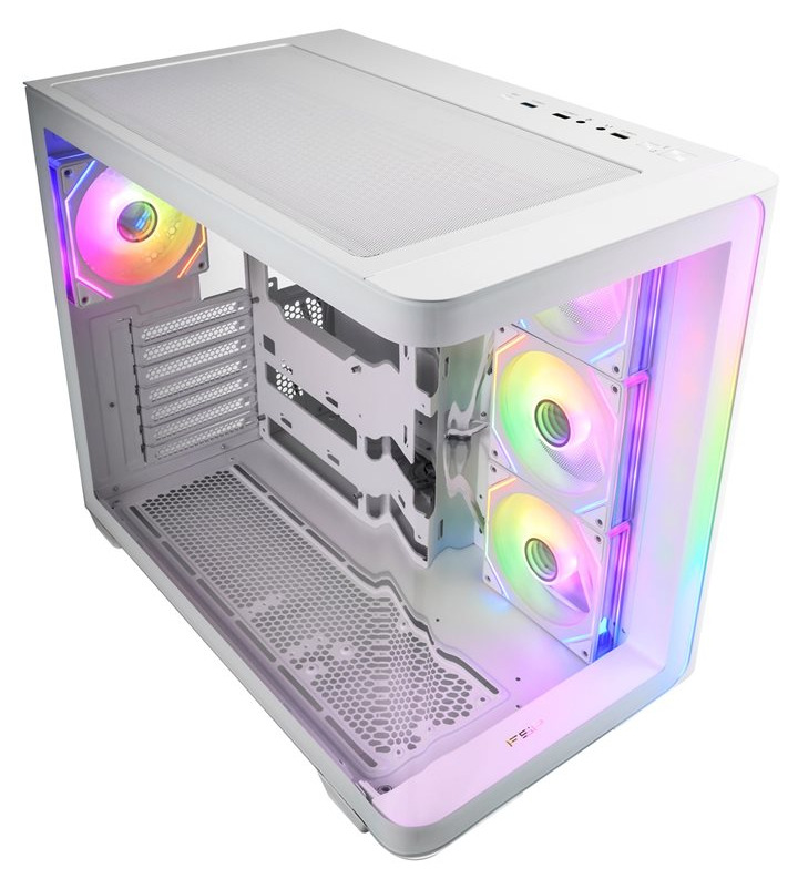 Case FSP M580-WA biela PC skriňa Fortron M580-BA v detaile z bočnej strany