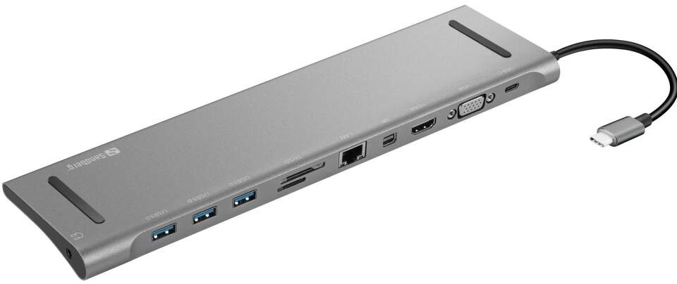 Dokovacia stanica Sandberg USB-C All-in-1 Dock strieborná Dokovacia stanica Sandberg USB-C All-in-1 Dock strieborná
