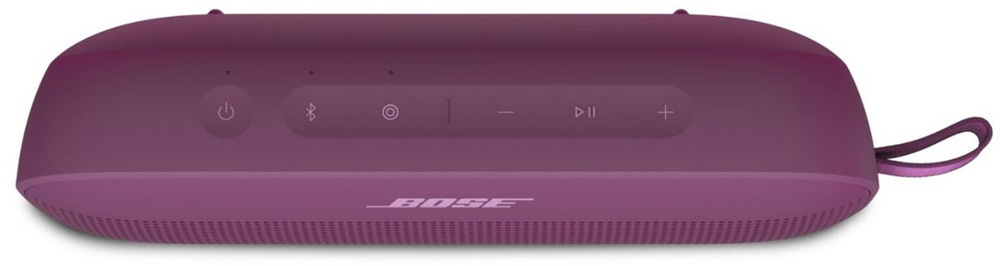 Horná strana reproduktora Bose SoundLink Flex II s ovládacími tlačidlami a pútkom