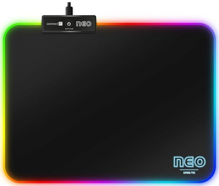 Podložka pod myš Connect IT NEO RGB, veľ. S 32 x 24,5 cm čierna Podložka pod myš Connect IT NEO RGB, veľ. S 32 x 24,5 cm čierna