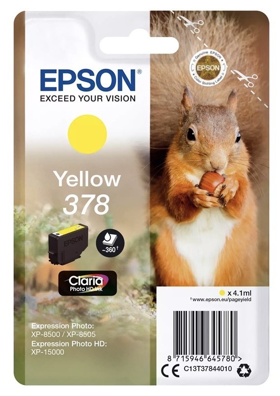 Cartridge Epson 378, 360 strán žltá
