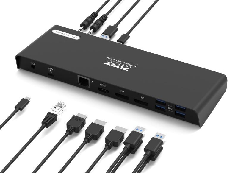 Dokovacia stanica PORT CONNECT 3x 4K USB-C + USB A čierna Dokovacia stanica PORT CONNECT 3x 4K USB-C + USB A čierna