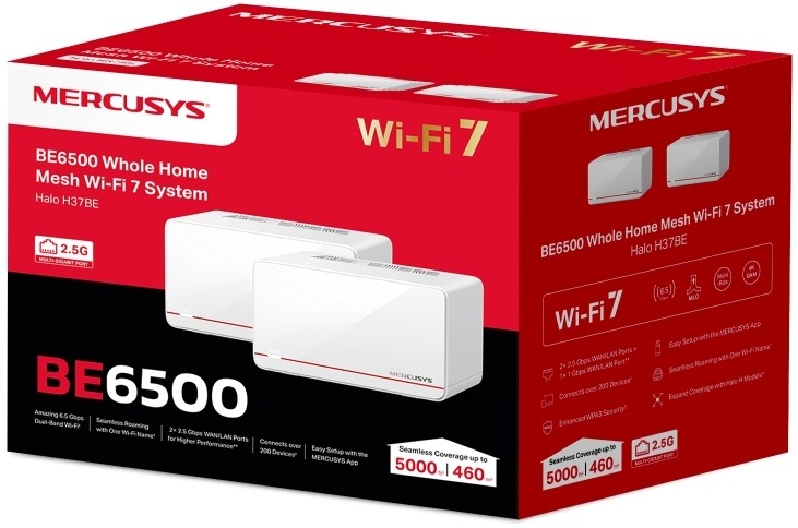 Kompletný Wi-Fi systém Mercusys Halo H37BE (2 ks) biely Kompletný Wi-Fi systém Mercusys Halo H37BE (2 ks) biely