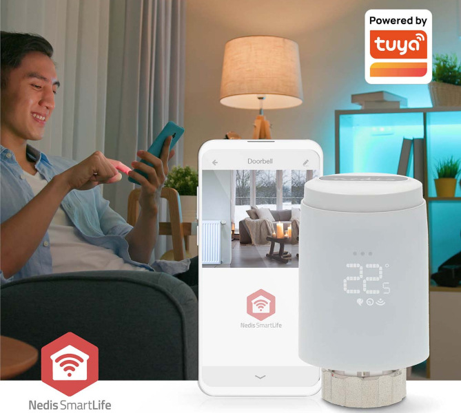 Bezdrôtová termohlavica Nedis SmartLife, Zigbee 3.0 Bezdrôtová termohlavica Nedis SmartLife Zigbee 3.0