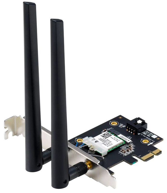 Sieťová karta Asus PCE-BE6500 Wi-Fi 7 pre bezdrôtové pripojenie, čierna farba
