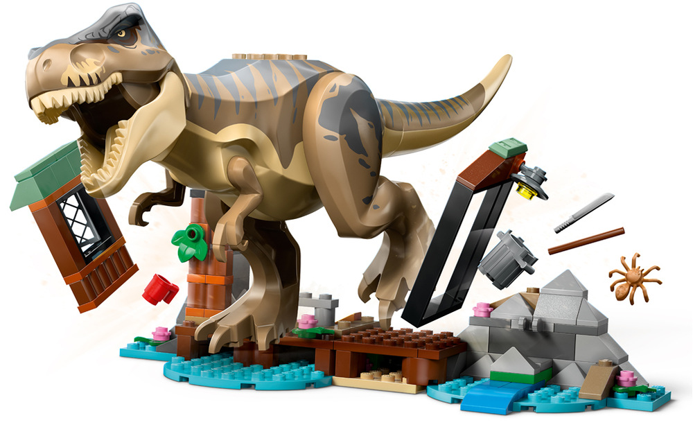 Stavebnica LEGO® Jurassic World 76975 T-rex a útek po rieke Preraziteľná kôlňa s mólom prináša dynamickú akciu, ktorú môžu deti znova stavať a zakaždým inak rozohrať.