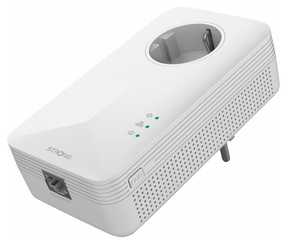 Sieťový rozvod LAN po 230V Strong sada 2 adaptérov Powerline 1000 DUO EU/ 1000 Mbit/s/ 1x LAN biely Sieťový rozvod LAN po 230V Strong ponúka dosah až 300 metrov