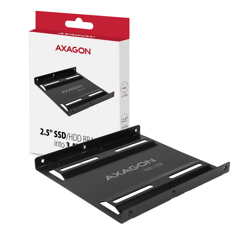 Rámček Axagon kovový, pre 1x 2.5" HDD/SSD do 3.5" pozície čierna Rámček Axagon kovový, pre 1x 2.5" HDD/SSD do 3.5" pozície čierna