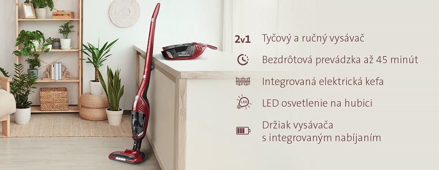Tyčový vysávač ETA Moneto II 4453 90000 Tyčový vysávač ETA Moneto II 4453 90000, ručná jednotka