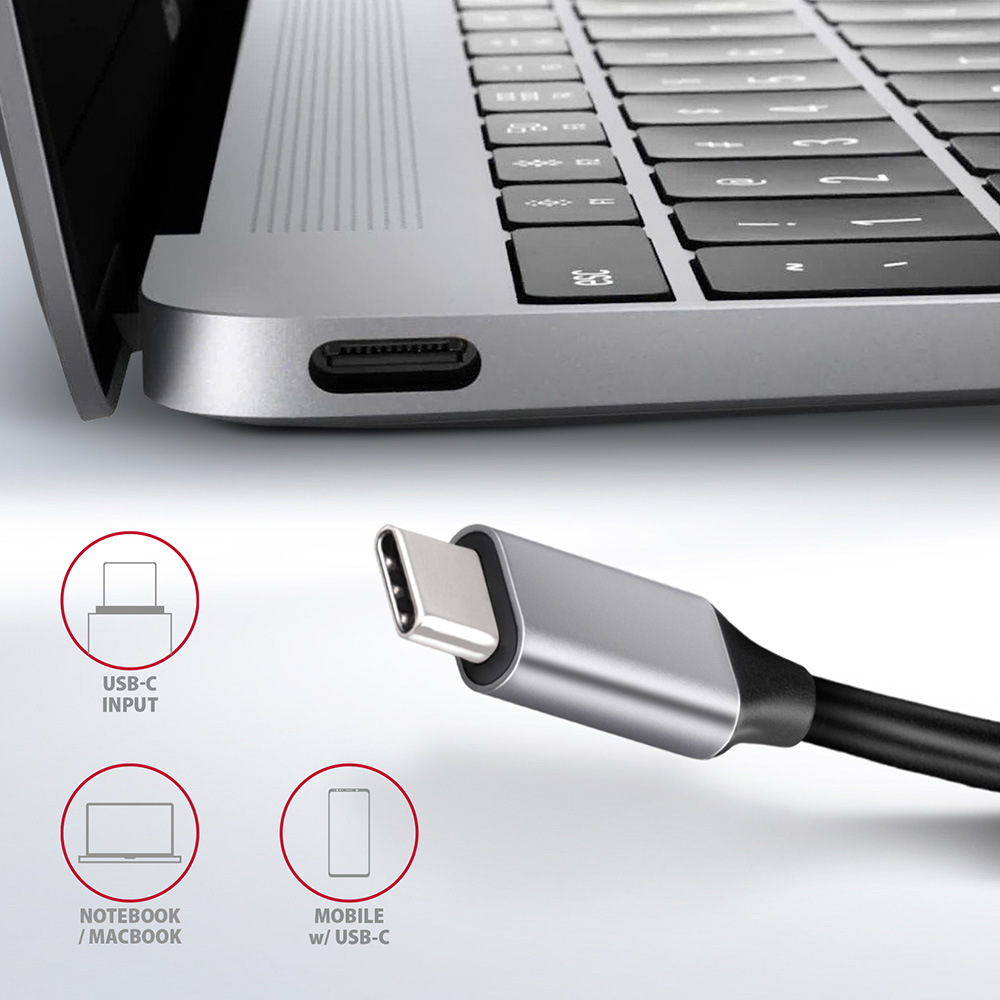 USB Hub Axagon USB 3.2 Gen 1 húb, 3x USB-A, HDMI 4k/60Hz, RJ-45 GLAN, PD 100W, kábel USB-C 20cm sivý USB Hub Axagon USB 3.2 Gen 1 húb, 3x USB-A, HDMI 4k/60Hz, RJ-45 GLAN, PD 100W, kábel USB-C 20cm sivý