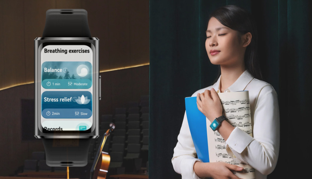 Fitness náramok Huawei Band 11 Pro GPS zelené Huawei Band 11 Pro ponúka aj dychové cvičenia na upokojenie
