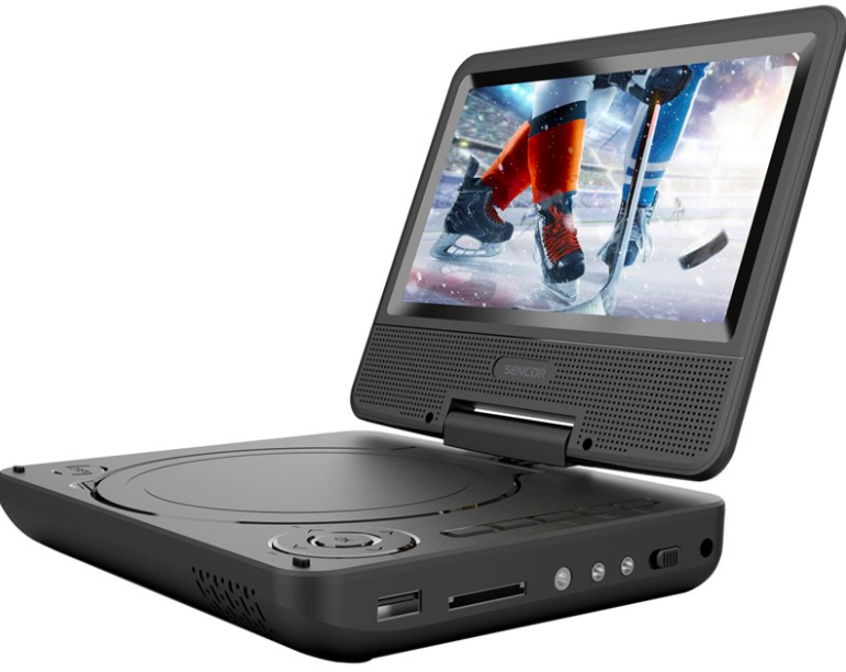 Prenosný DVD prehrávač Sencor SPV 2075 s otočným 7" LCD displejom v čiernom prevedení