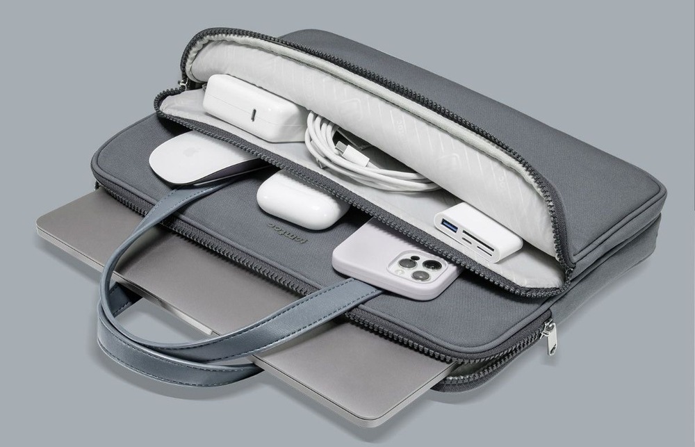 Brašna na notebook tomtoc Premium Briefcase na 14" MacBook Pro (2021) sivá Taška na notebook tomtoc Premium Briefcase na 14" MacBook Pro (2021) - šedá