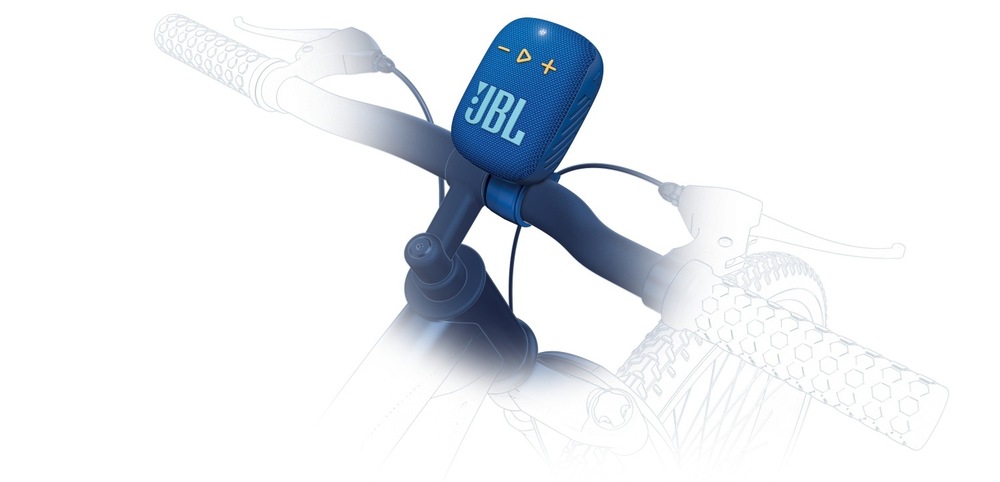Prenosný reproduktor JBL WIND 3S modrý Prenosný reproduktor JBL WIND 3S na riadidlách kolesa
