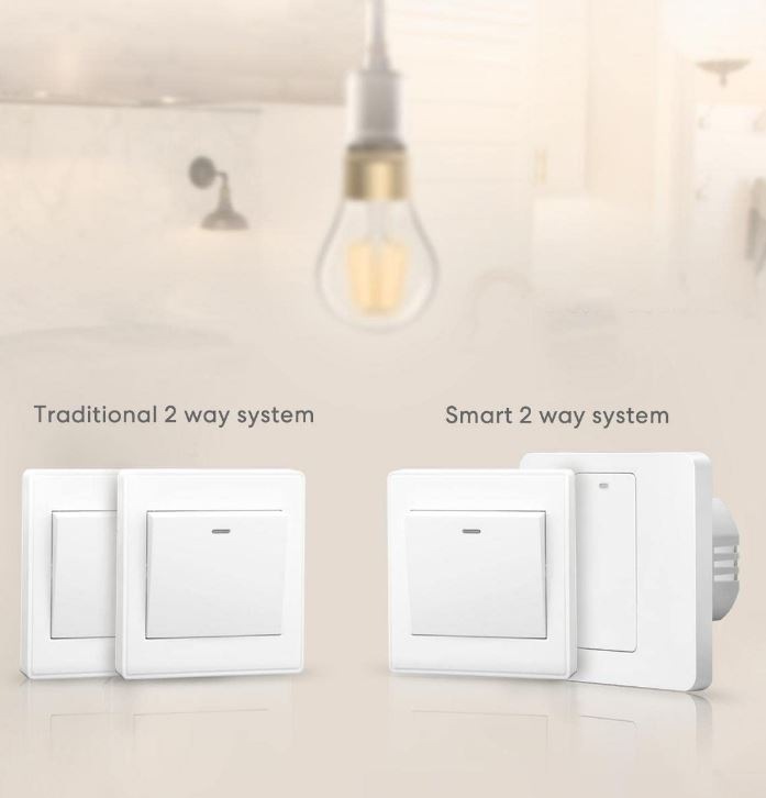 Vypínač Meross Smart Wi-Fi, 1 Gang 2 way Touch Button, Neutral Wire Required biely Meross Smart Wi-Fi 2 Way Touch Button (MSS550XEU)