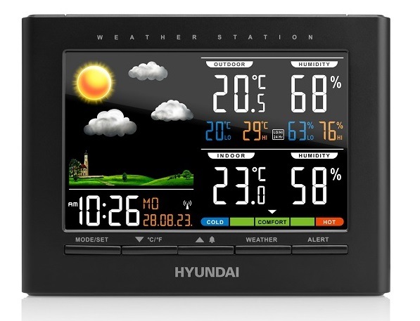 Meteorologická stanica Hyundai WS 4380 čierna Meteostanica Hyundai WS 4380, funkcia