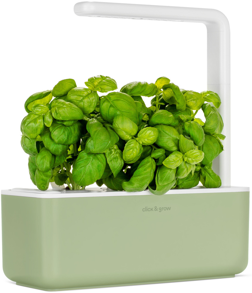 Inteligentný kvetináč Click and Grow Smart Garden 3 šalviová farba Chytrý kvetináč s bazalkou.