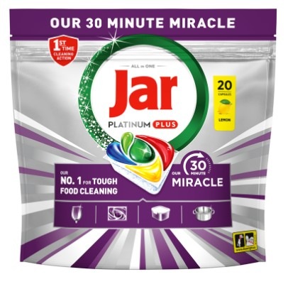 Kapsuly do umývačky Jar Platinum Plus 30 Minute Miracle (100 ks) Tablety do umývačky Jar Platinum Plus 30 Minute Miracle (100 ks)