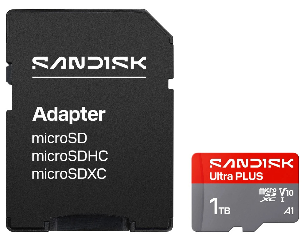 Pamäťová karta SANDISK Micro SDXC Ultra Plus 1TB UHS-I U1 (200R) + SD apaptér Pamäťová karta SanDisk Ultra Plus s priloženým SD adaptérom pre širšiu kompatibilitu zariadenia