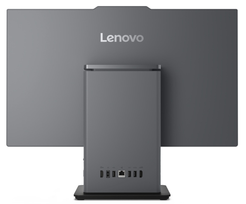 PC all in-one Lenovo ThinkCentre neo 50a 27 Gen 5 sivý Detail počítača AIO Lenovo zo zadnej strany