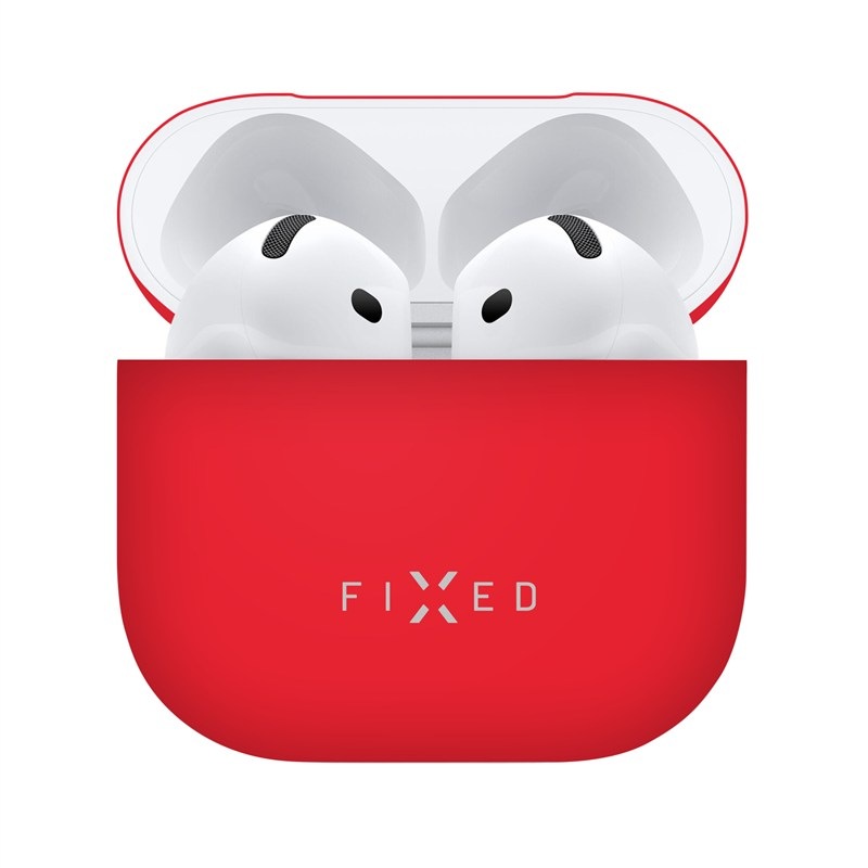 Ultratenké puzdro Silky pre Apple AirPods 4 v červenom prevedení.