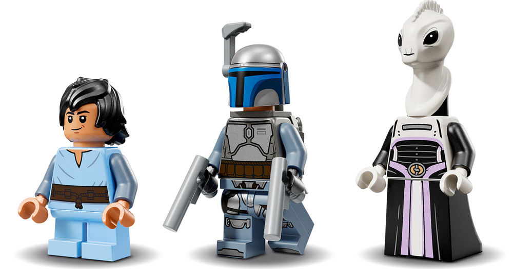 Stavebnica LEGO® Star Wars™ 75433 Jango Fett a jeho hvězdná loď Servisný vozík poslúži pri hraní aj ako podstavec a dopĺňa loď s rozmermi 9 × 21 × 21 cm.