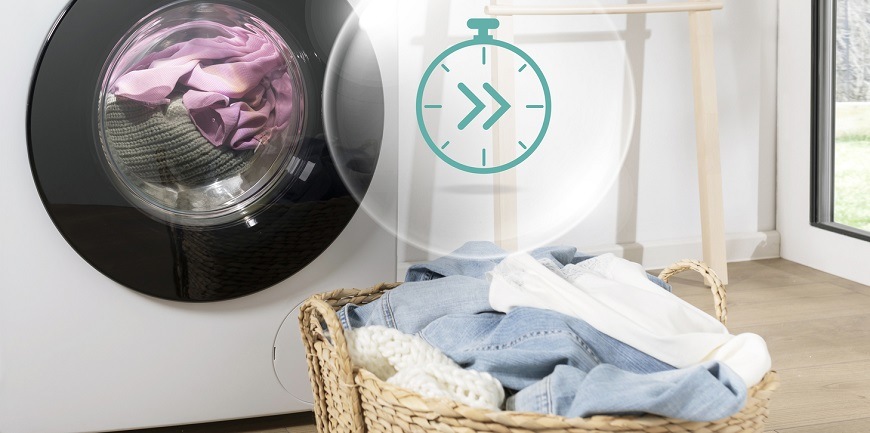 Vopred plnená práčka Gorenje WSEP84AWI, biela, rýchle pranie