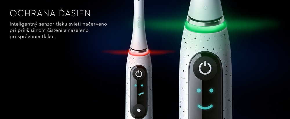Zubná kefka Oral-B iO Series 10 GOLD zlatá BRAIO10GOLD, Kefka s farebným senzorom tlaku, ktorý upozorní na prílišný tlak a správnu intenzitu čistenia