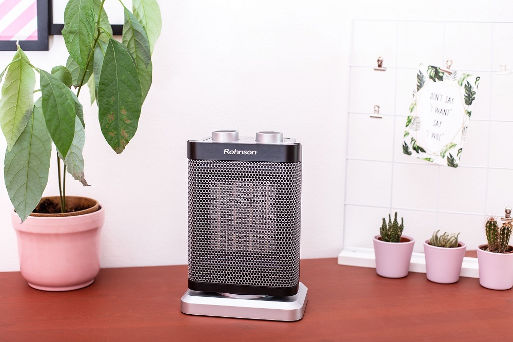 Teplovzdušný ventilátor Rohnson R-8063 čierny/strieborný Teplovzdušný ventilátor Rohnson R-8063 čierny/strieborný