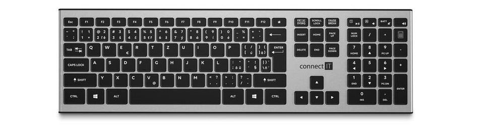 Klávesnica s myšou Connect IT Combo, CZ + SK layout strieborná Klávesnica s myšou Connect IT Combo, CZ + SK layout strieborná