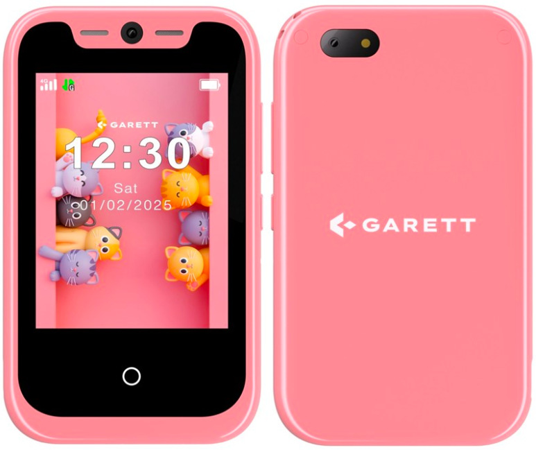 Detský mobilný telefón Garett Smartphone OneKid v ružovej farbe s 2,8 palcovým displejom