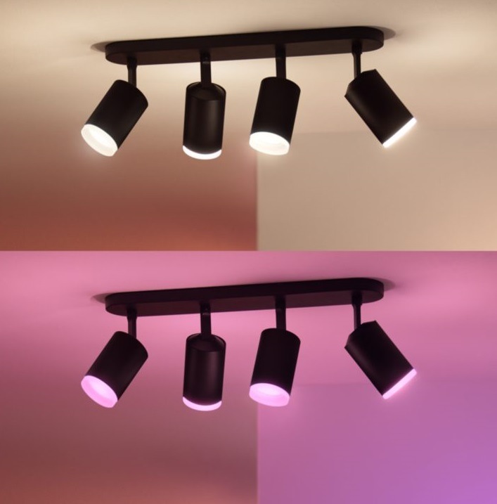 Bodové svietidlo Philips Hue Fugato White and Color Ambiance 4 Spot čierne