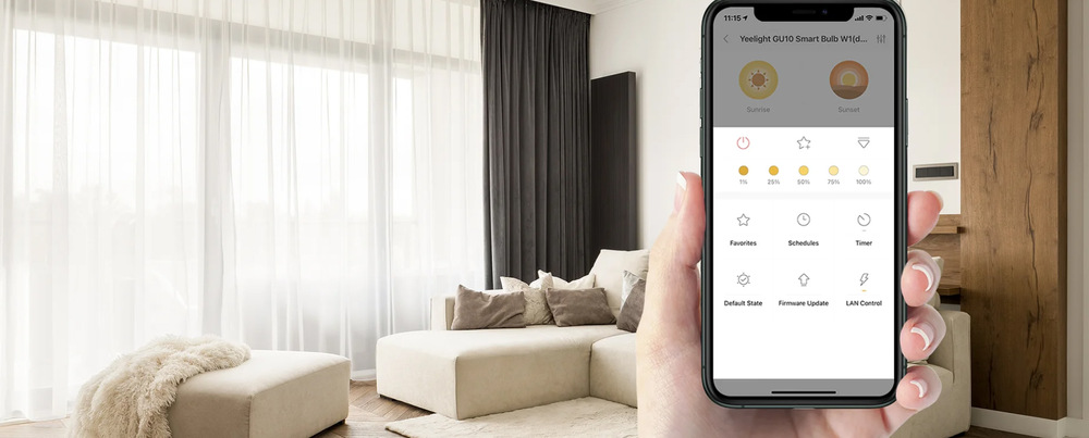 Inteligentná žiarovka Yeelight Smart Bulb W1, GU10, 4,8 W, teplá biela, stmievateľná, 4ks Yeelight Smart Bulb W1