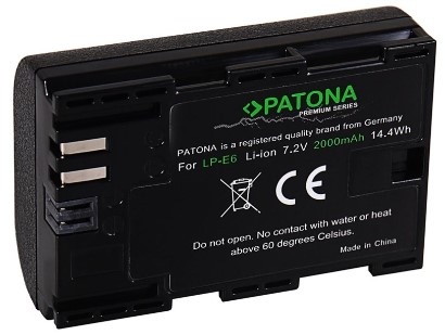 Batéria PATONA pre Canon LP-E6 2000mAh Li-Ion Premium Baterie PATONA pro Canon LP-E6 2000mAh Li-Ion Premium