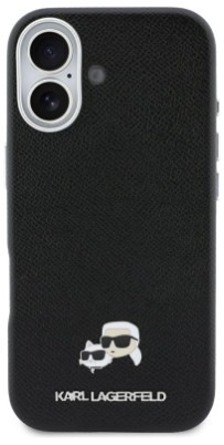 Kryt na mobil Karl Lagerfeld PU Karl and Choupette Heads Pins MagSafe na Apple iPhone 17 - čierny